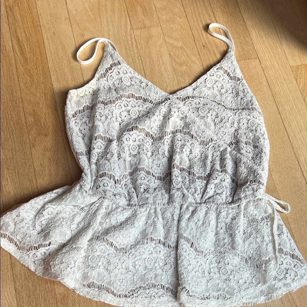 love, Fire White Lace Camisole Top